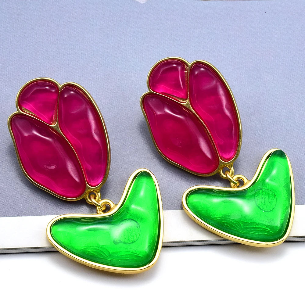 Pre Order:  Tulips Resin Drop Earrings