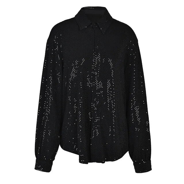 Sequins Embellished Loose Shirt