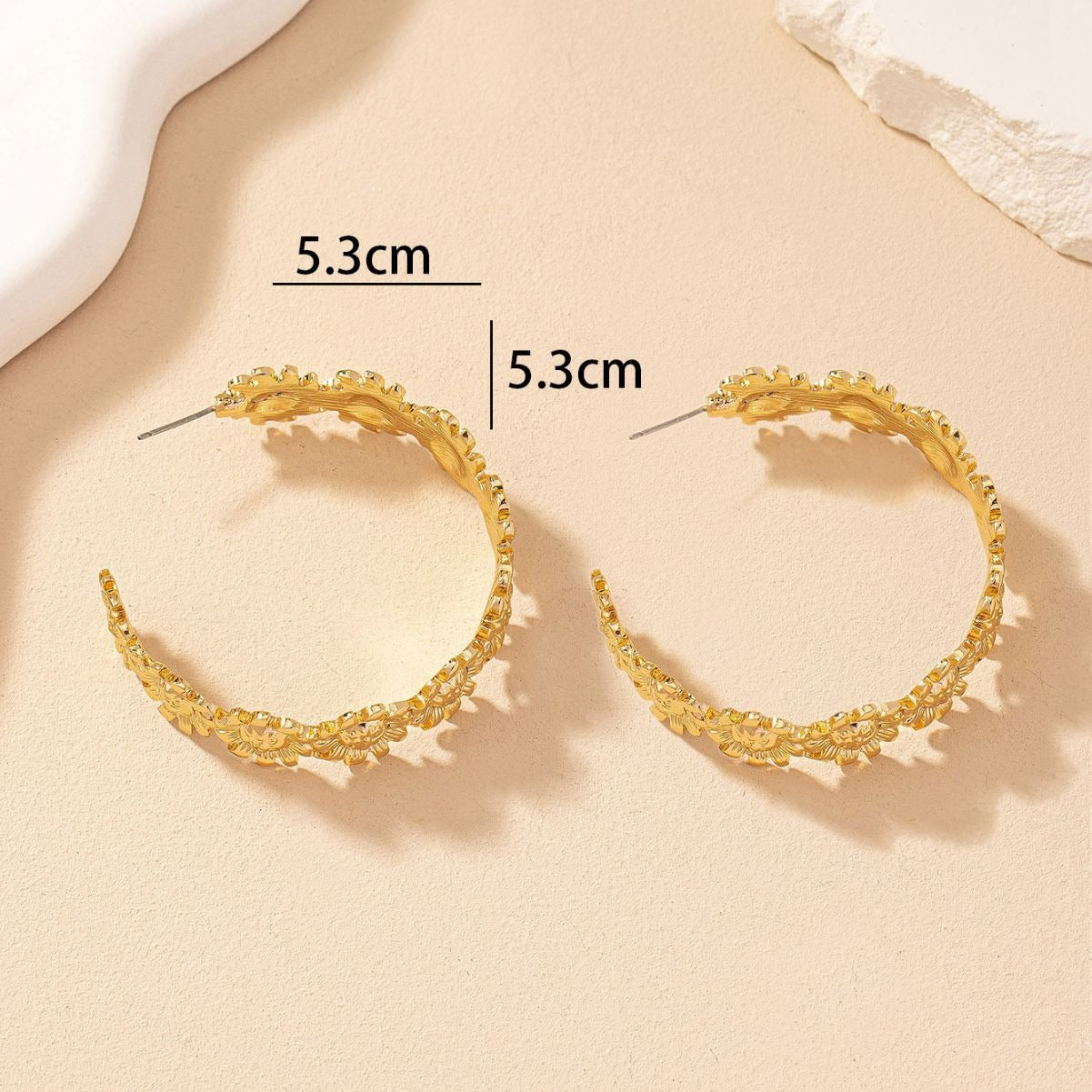 Pre Order:  Retro Exaggerated Sunflower C-Shaped Earrings