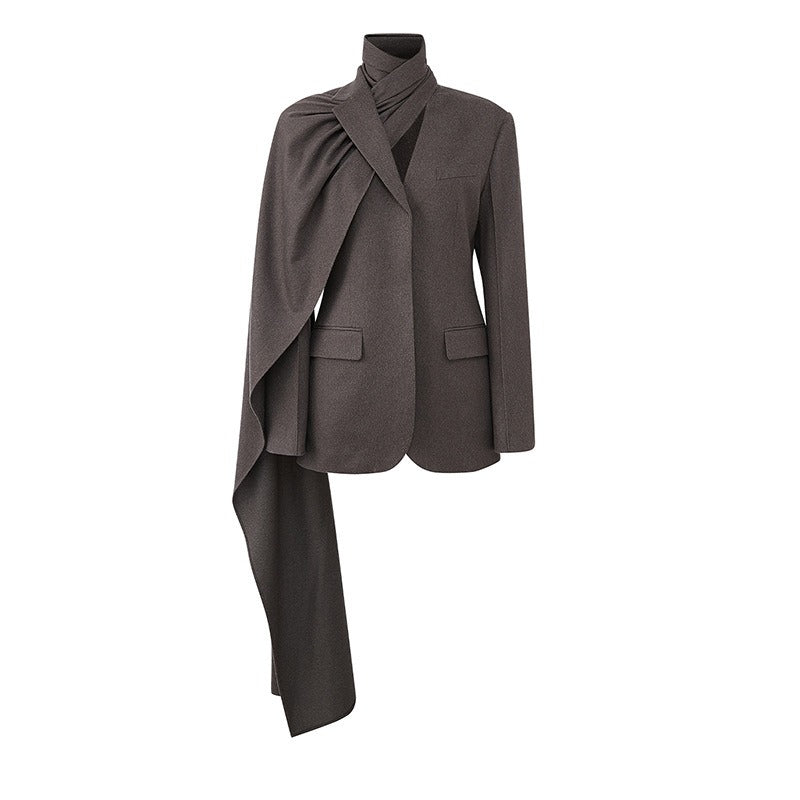 Scarf Collar Suit Blazer