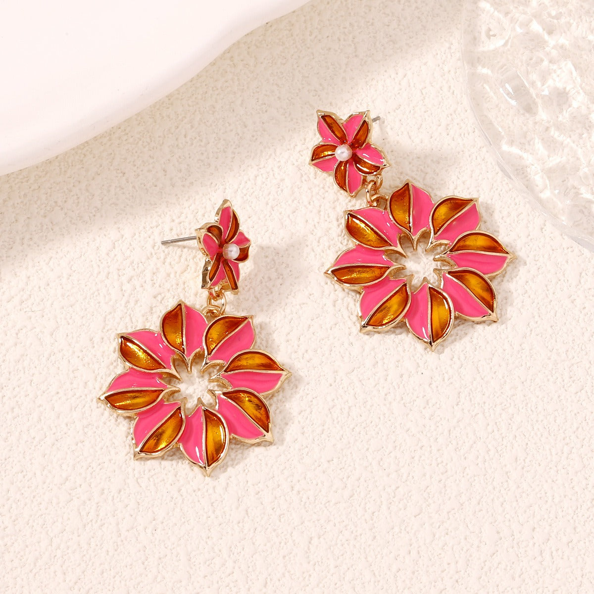 Pre Order:  Retro Exaggerated Flower Earrings