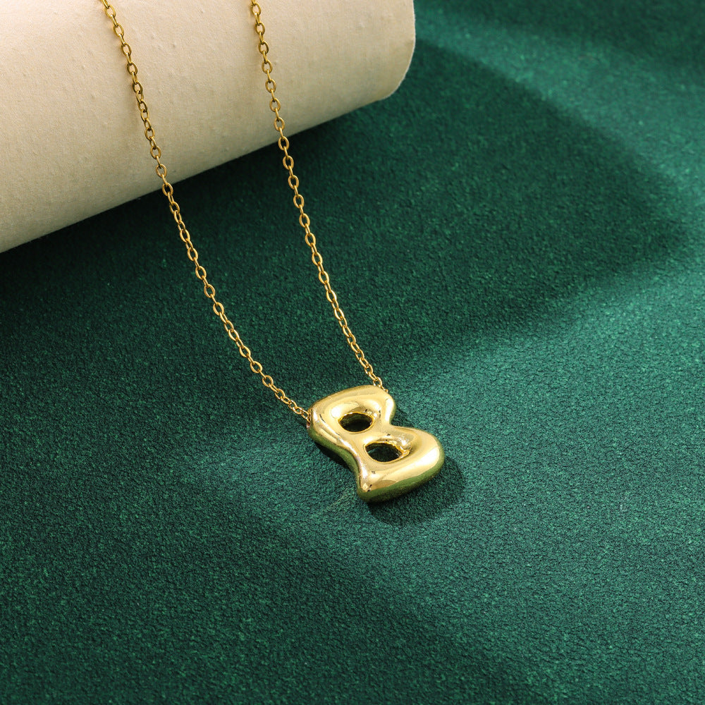 Pre Order:  Bubble 26 English Letter Pendant Necklace