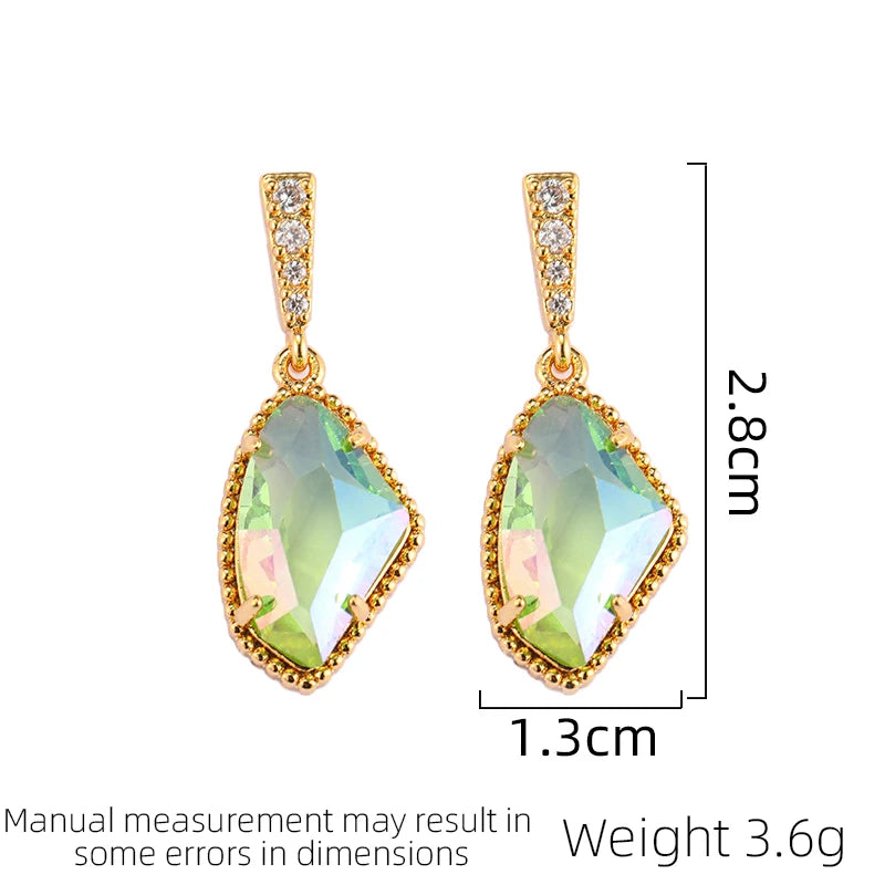 Pre Order:  Irregular Crystal Glass Dangle Drop Earrings