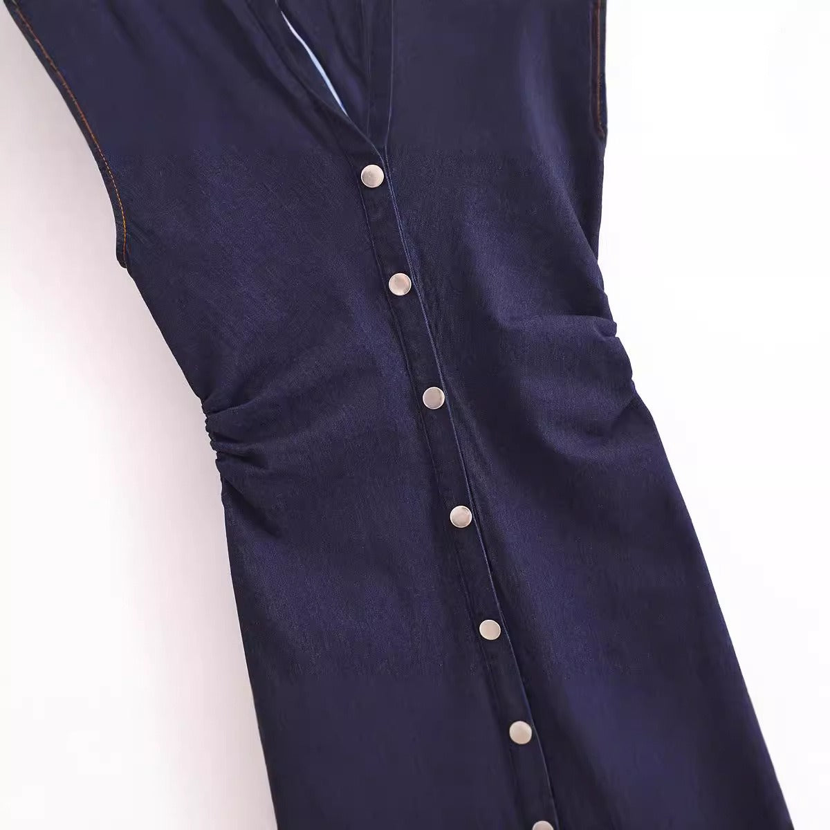 Pre Order:  Denim Midi Slim Fit Shirt Dress