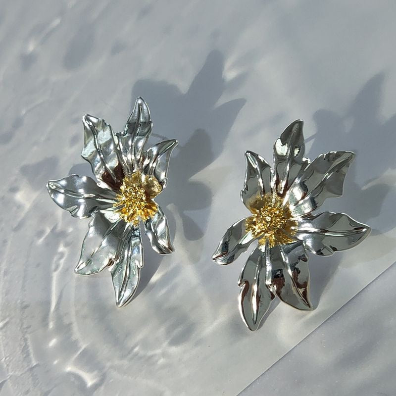 Pre Order:  Metal Flower Stud Earrings