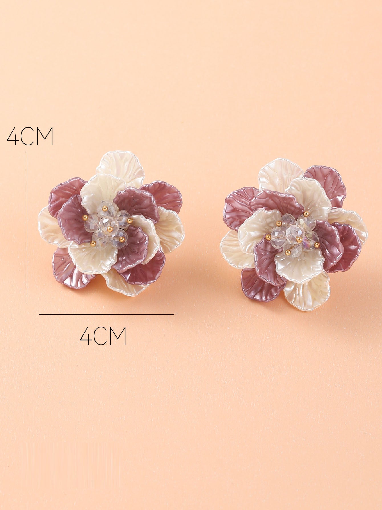 Pre Order: Exaggerated Resin Flower Bohemian Retro Earrings