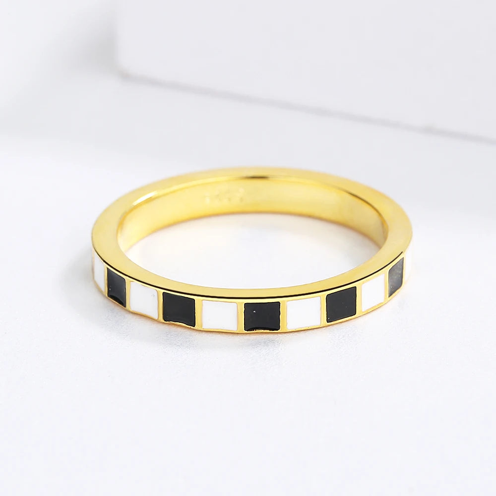 Pre Order:  Checkerboard Minimalist Ring