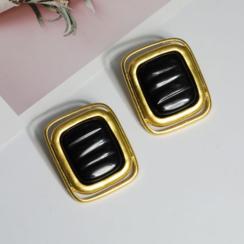 Pre Order:  Rectangular Retro Stud Earrings