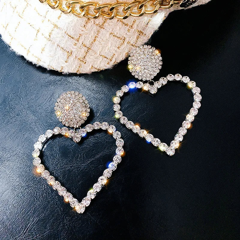 Pre Order:  Dangling Hearts Rhinestones Earrings