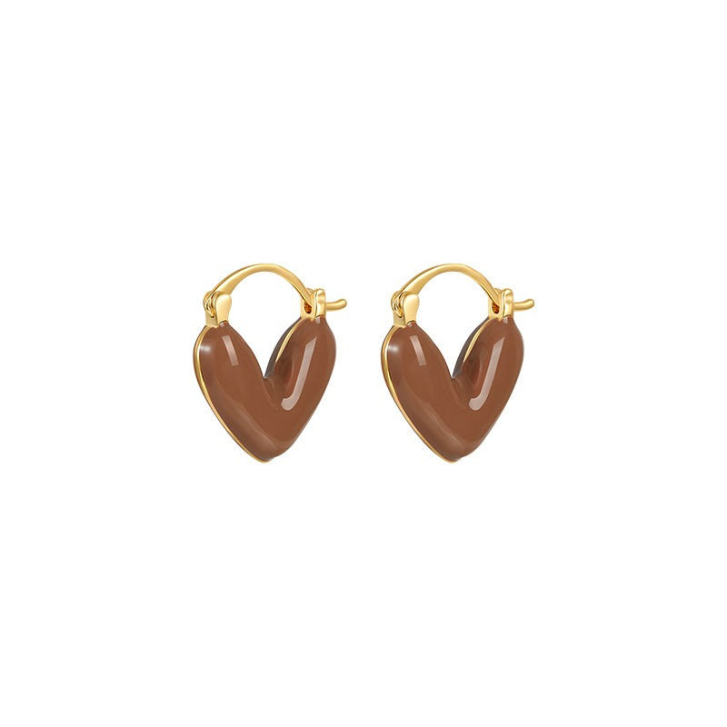 Pre Order:  Vintage Enamel Love Heart Earrings