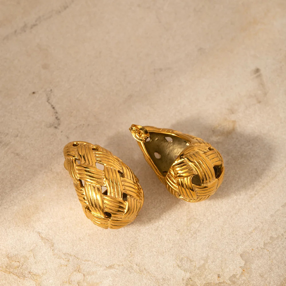 Pre Order:  Hive Weave Texture Hollow Earrings