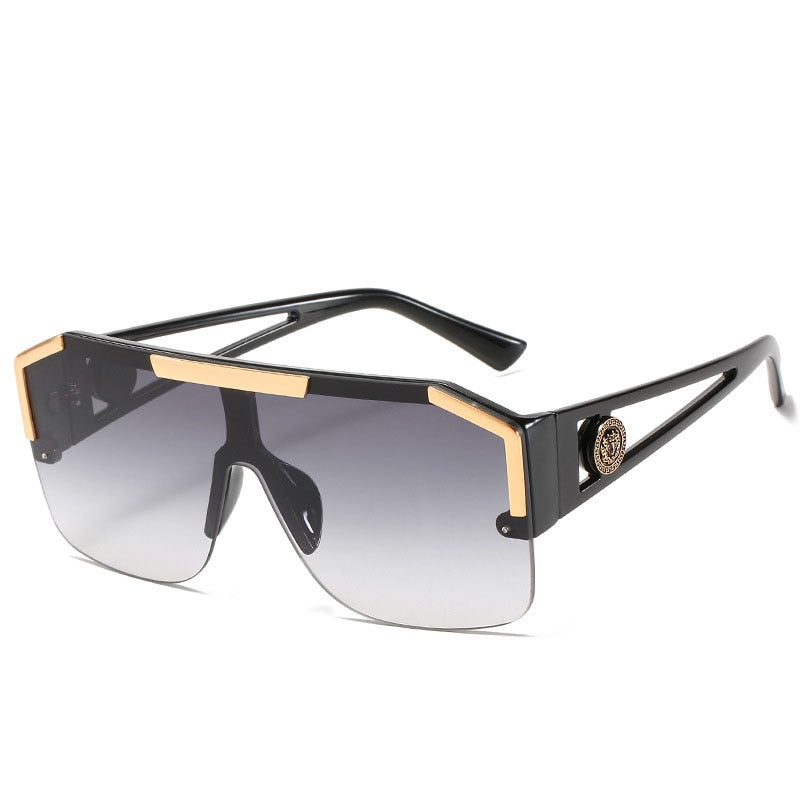 Pre Order:  Oversized Square Semi-Rimless Sunglasses