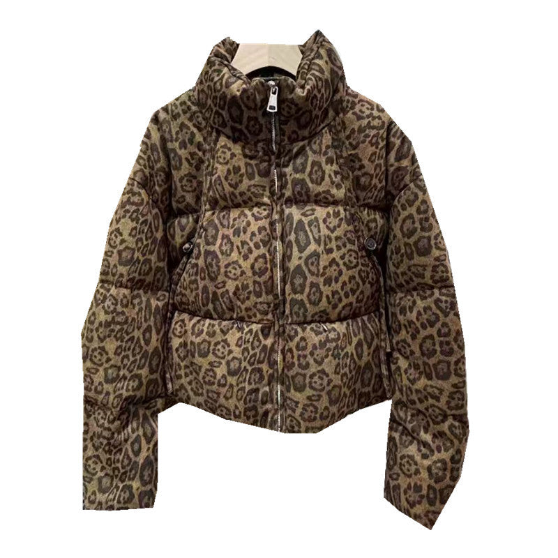 Pre Order: Thickened Animal Print Down Cotton Jacket