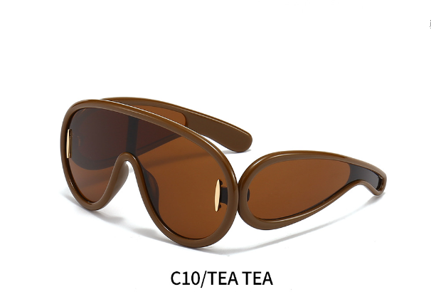 Pre Order:  One-piece Oval Large Frame Sunglasses