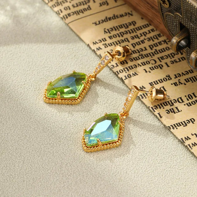 Pre Order:  Irregular Crystal Glass Dangle Drop Earrings