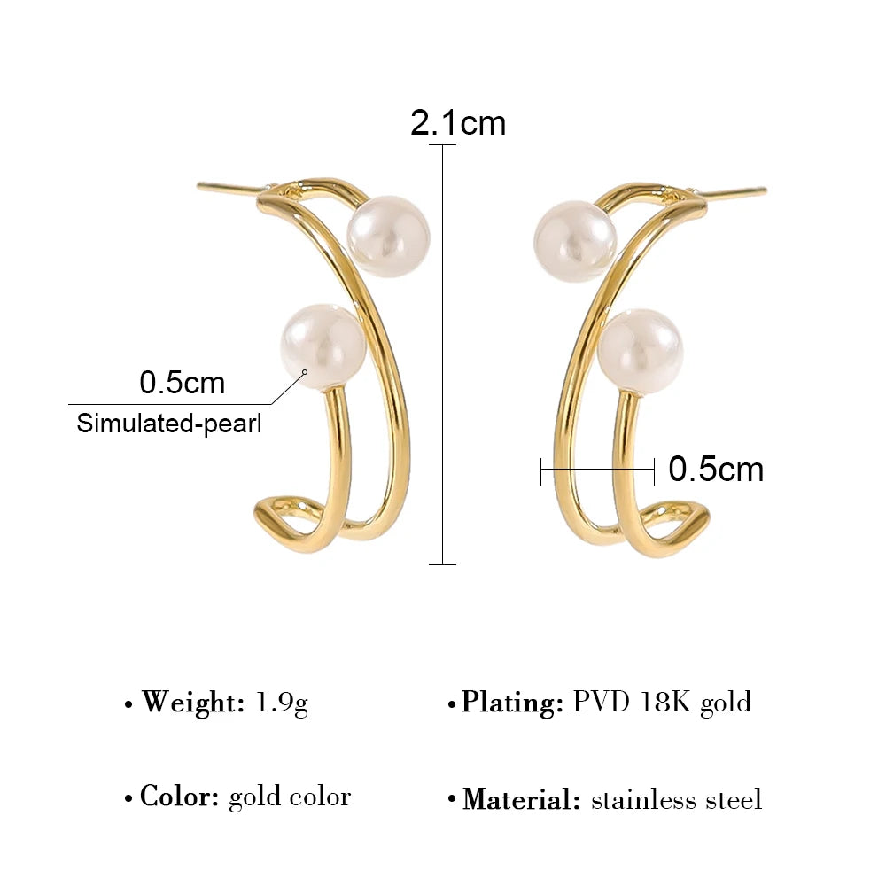 Pre Order:  Pearl Irregular C-Shaped Earrings