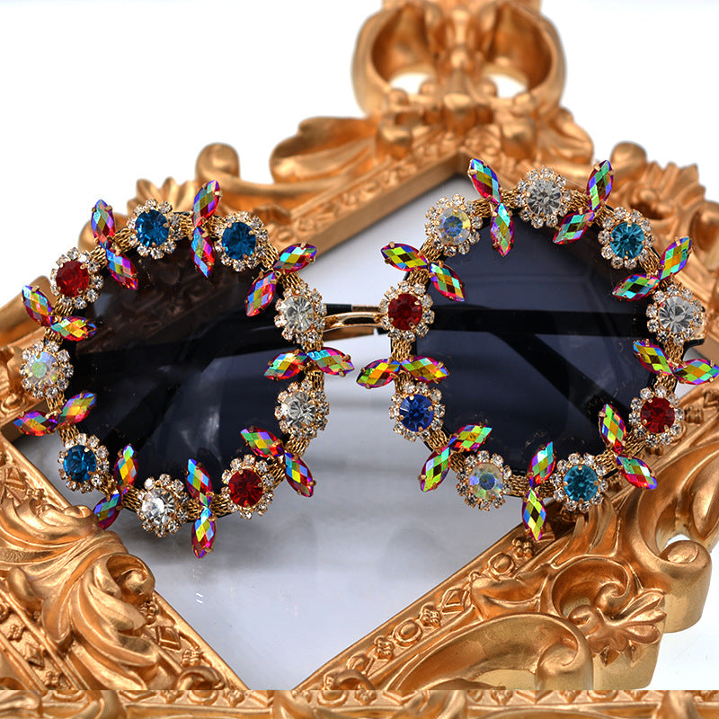 Pre Order:  Baroque Diamond Studded Exaggerated Sunglasses