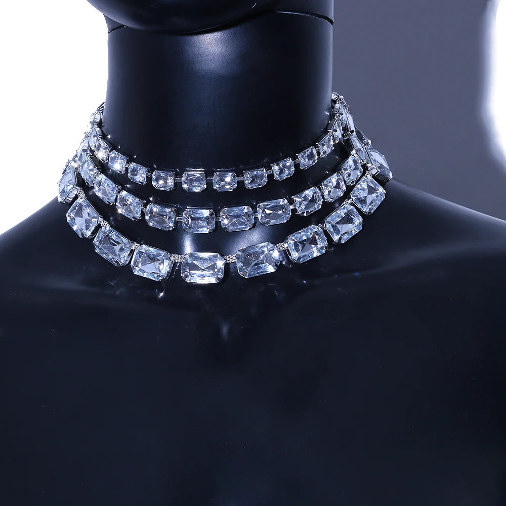 Pre Order:  Multi-Row Rhinestones Collar Necklace