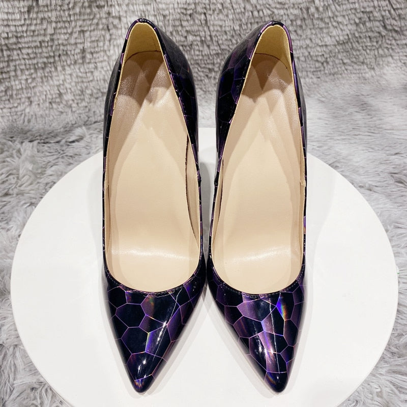 Pre Order:  Stone Pattern Patent Leather Stilettos