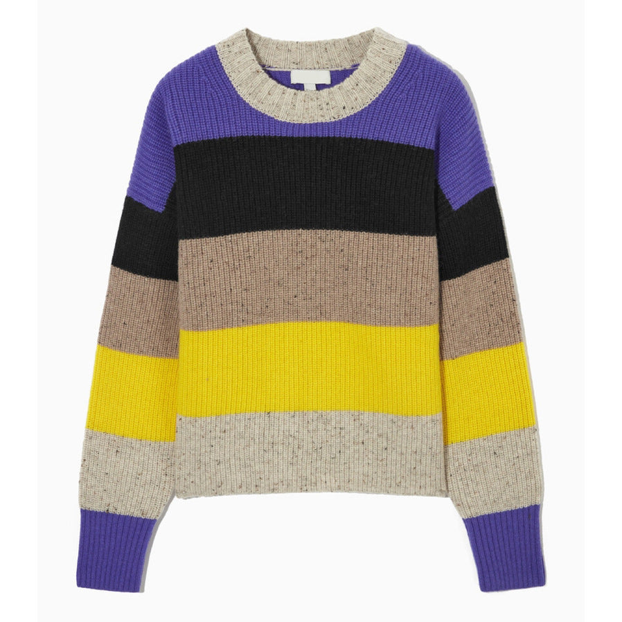 Pre Order:  Striped Multicolor Round Neck Pullover Sweater