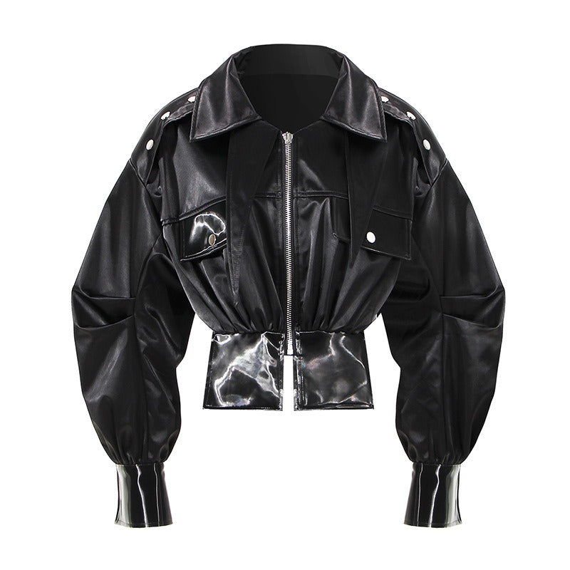 Pre Order:  High Waist Cinched Motorcycle Jacket