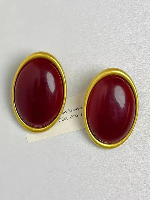 Pre Order:  Framed Oval Resin Large Earrings