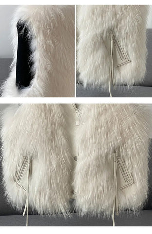 Welt Pocket Zip Furry Vest