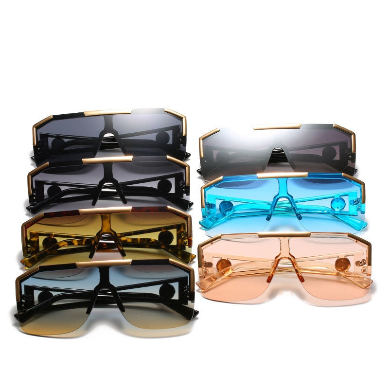 Pre Order:  Oversized Square Semi-Rimless Sunglasses