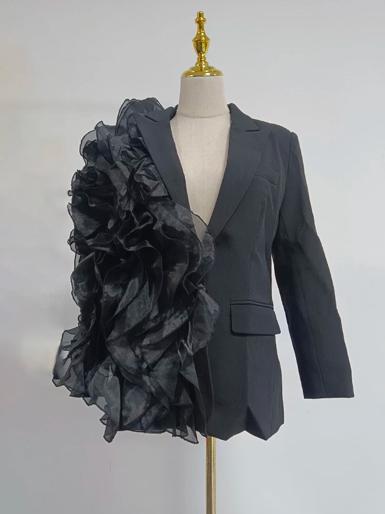 Pre Order:  Irregular Ruffled Suit Jacket