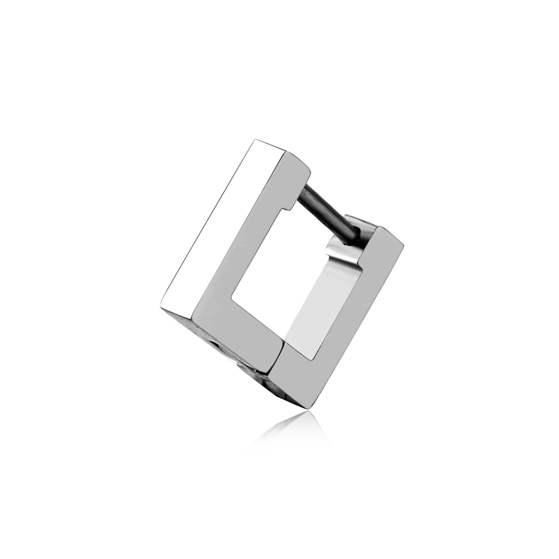 Pre Order:  Geometric Smooth Titanium Steel Square Earrings