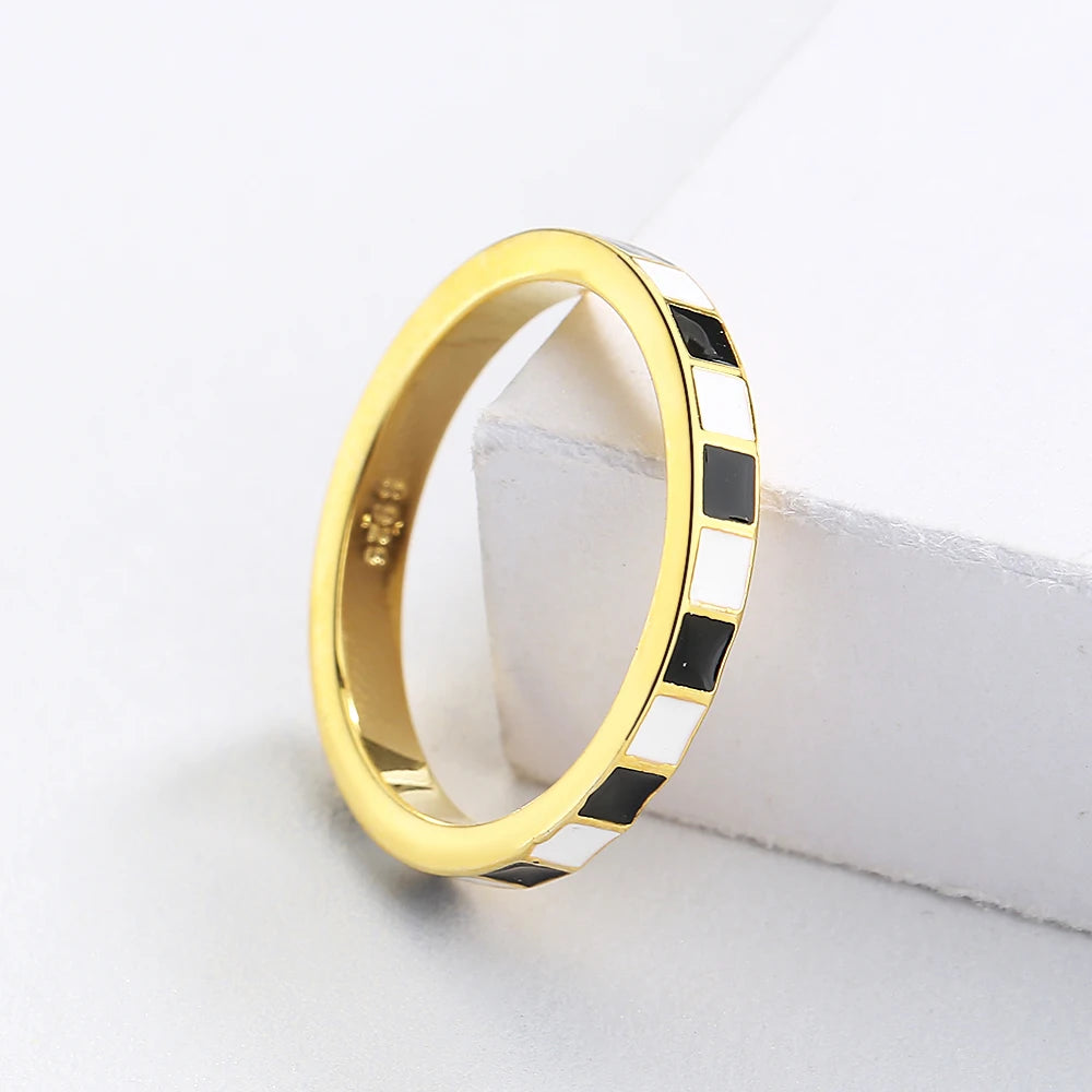 Pre Order:  Checkerboard Minimalist Ring