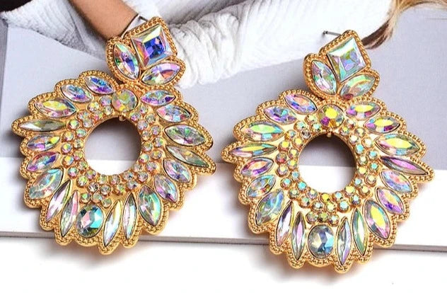 Pre Order:  Rhinestone Wreath Drop Earrings