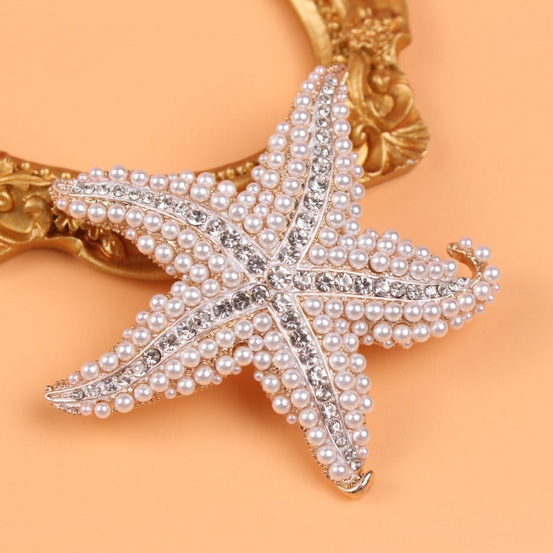 Starfish Pearl Brooch