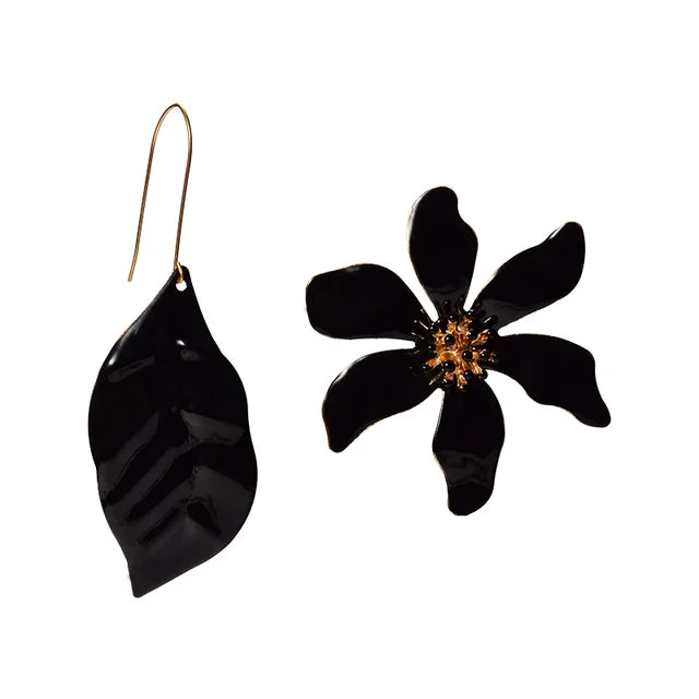 Pre Order:  Flower Leaf Hook Stud Earrings