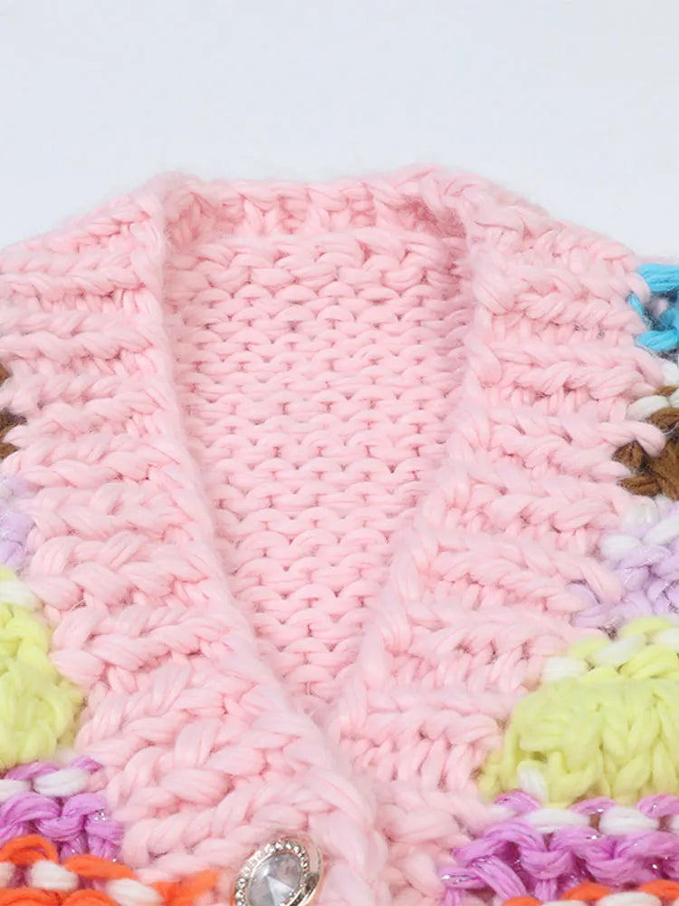 Pre Order:  Colorful Chunky Knit Wool Cardigan