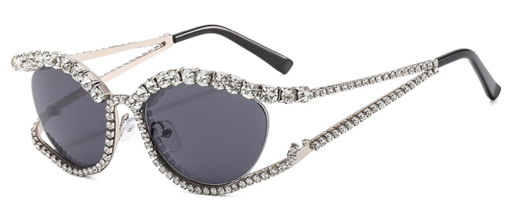 Pre Order:  Rhinestones Cutout Frame Sunglasses