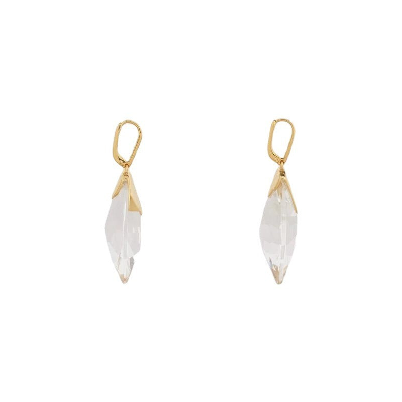 French Transparent Crystal Earrings