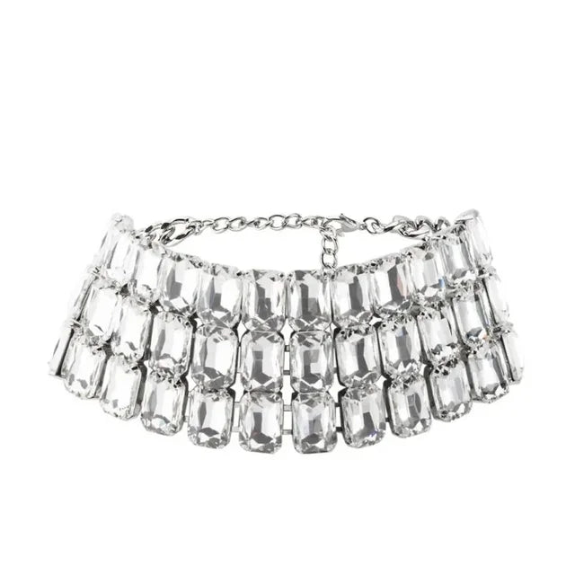 Pre Order:  Multilayer Rhinestone Choker Statement Necklace