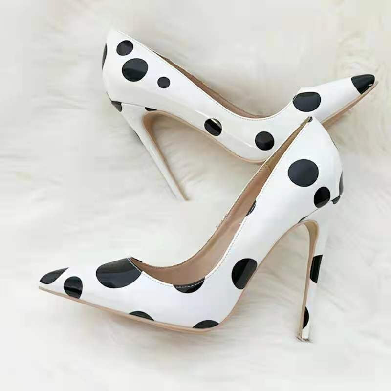 Pre Order:  Polka Dots Low Cut Stilettos