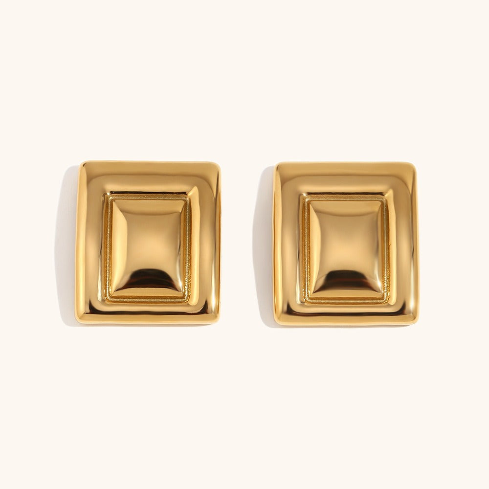 Pre Order:  Exaggerated Geometric Rectangular Block Earrings