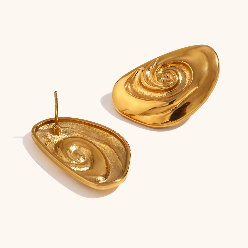 Pre Order:  Spiral Engraved Stud Earrings