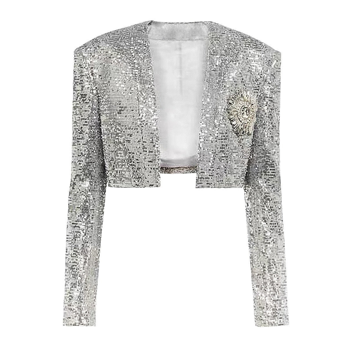 Pre Order:  Classic Sequined Cropped Jacket + Strappy Maxi Dress