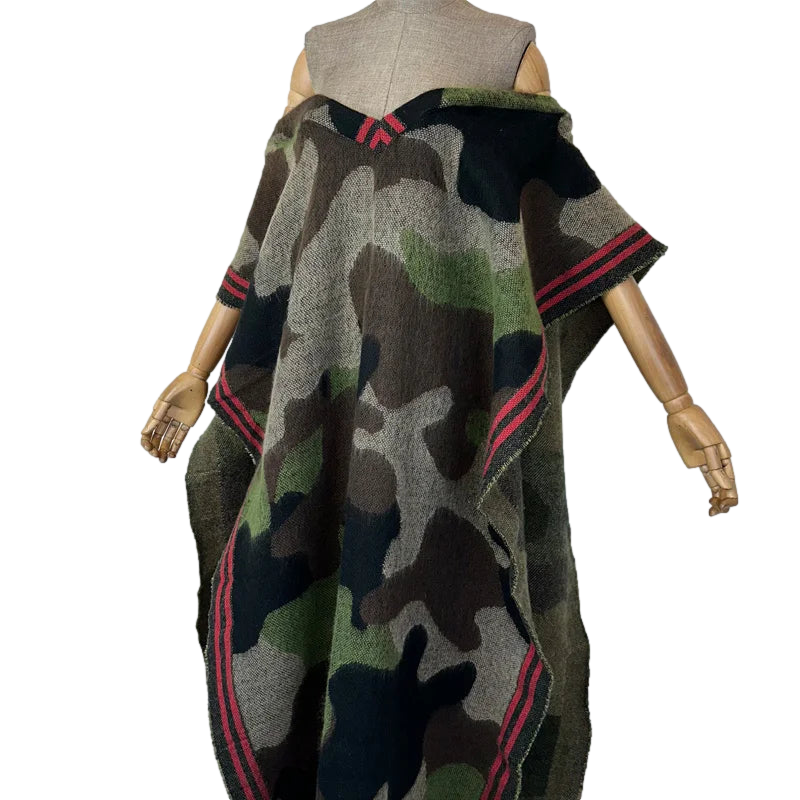 Pre Order:  Stylish Army Green Camouflage Long Kaftan - WINI