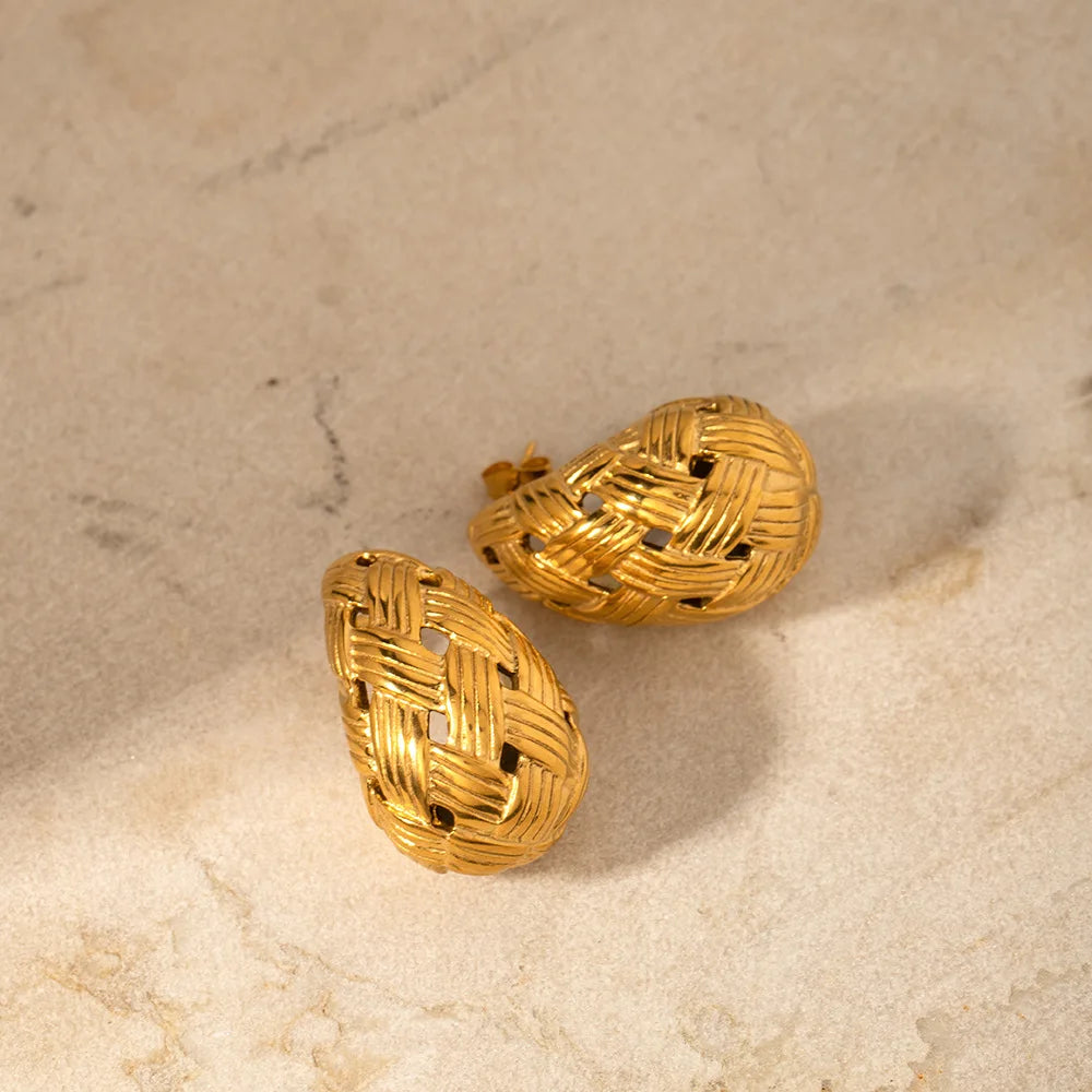 Pre Order:  Hive Weave Texture Hollow Earrings