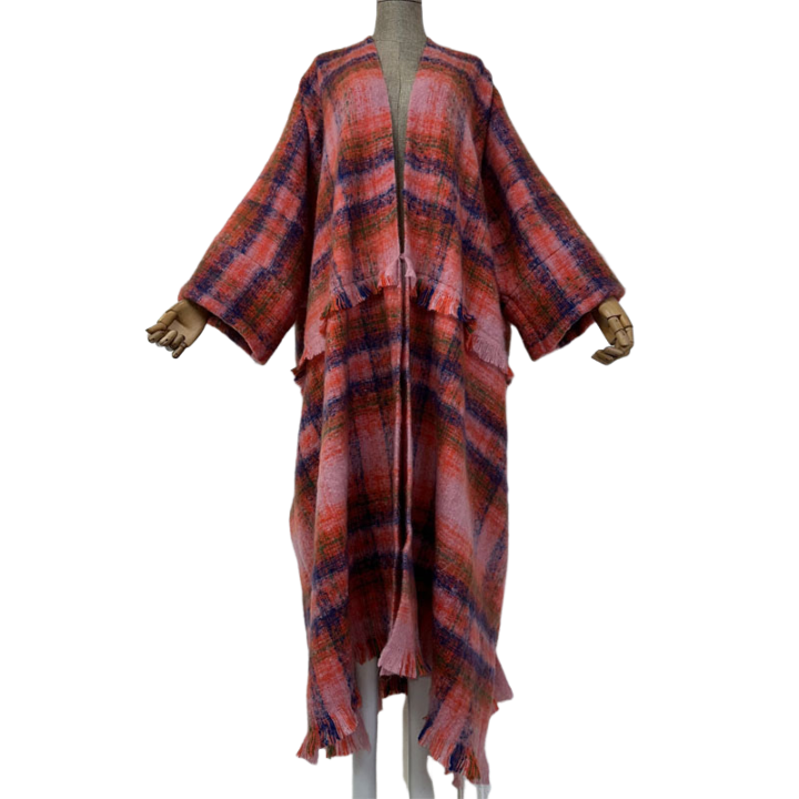 Pre Order:  Cozy Plaid Maxi Winter Cardigan - WINI