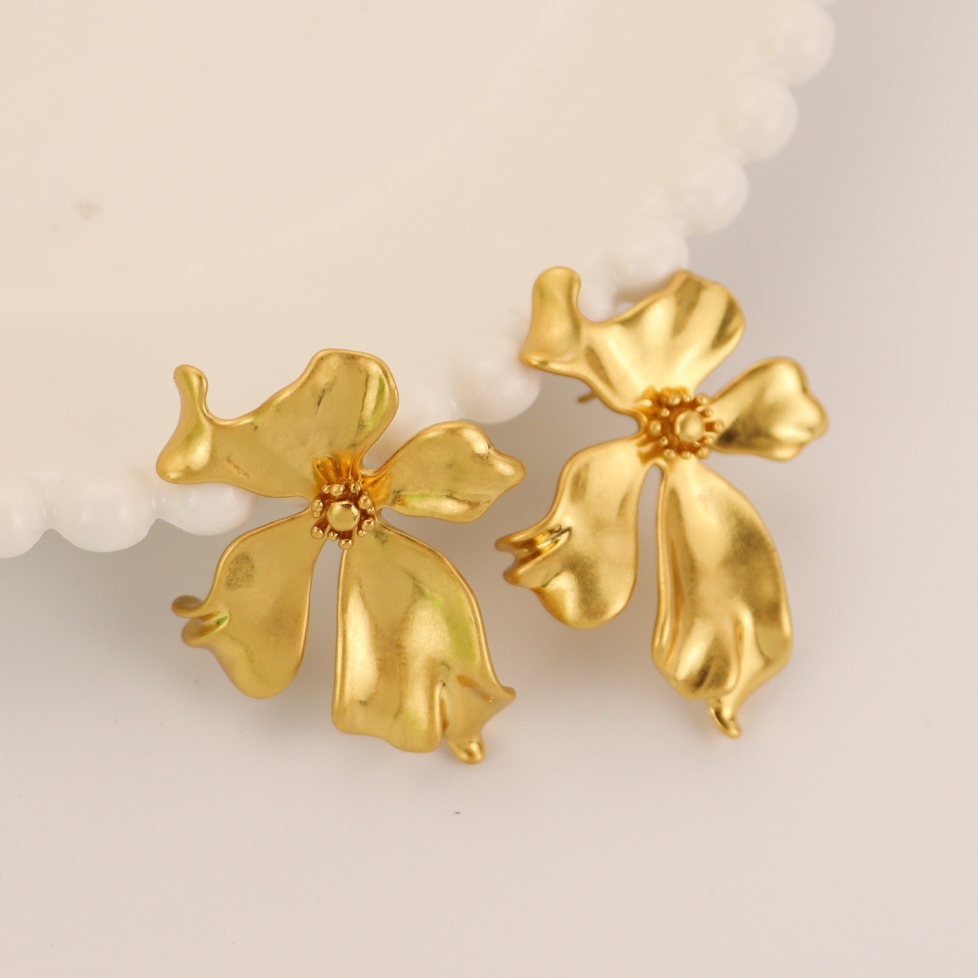 Pre Order:  Exaggerated Irregular Petals Flower Earrings