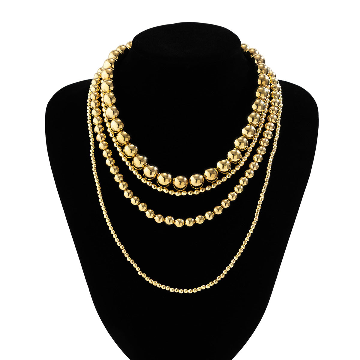 Pre Order:  Vintage Multi Layered Round Bead Necklace