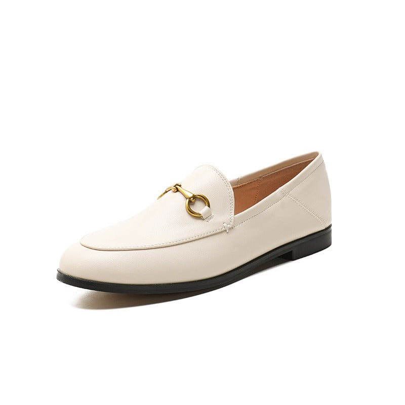 Pre Order:  Horseshoe Buckles Loafers Flat Shoes