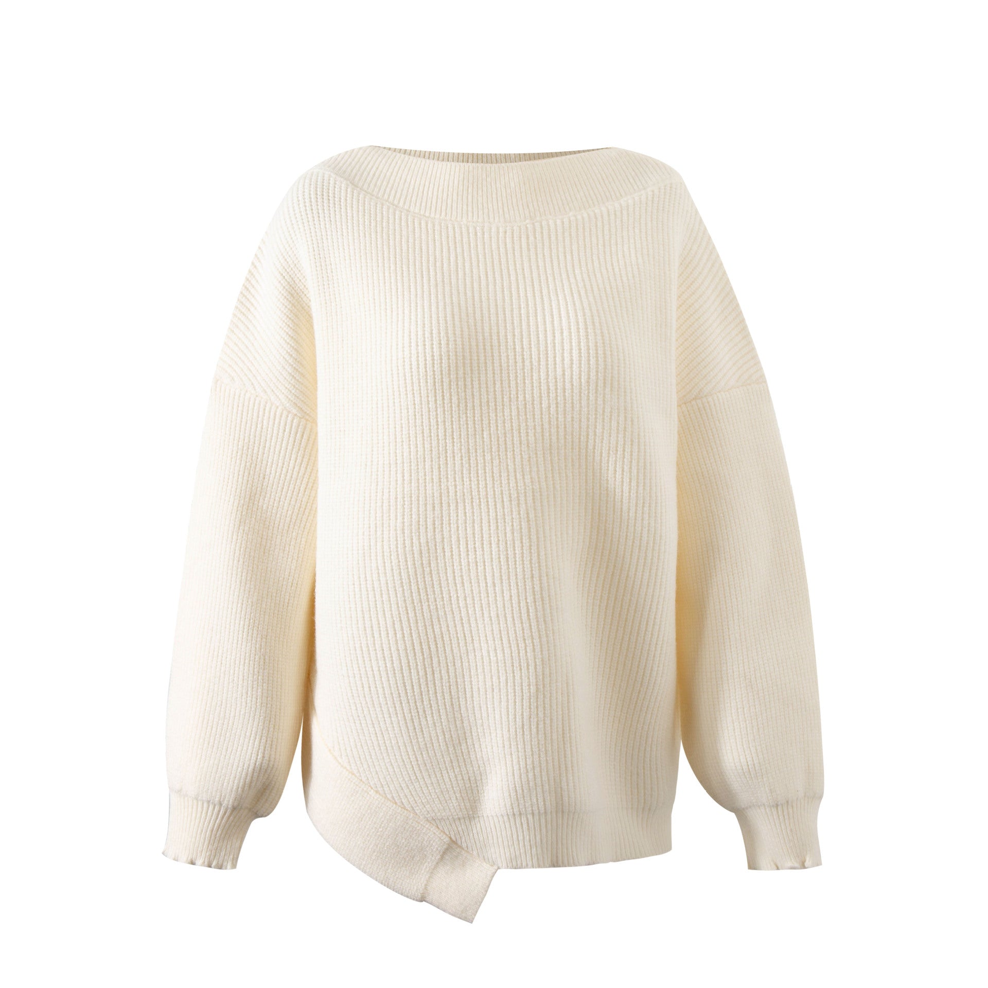 Pre Order: Loose Elastic Thread Irregular Knitting Sweater