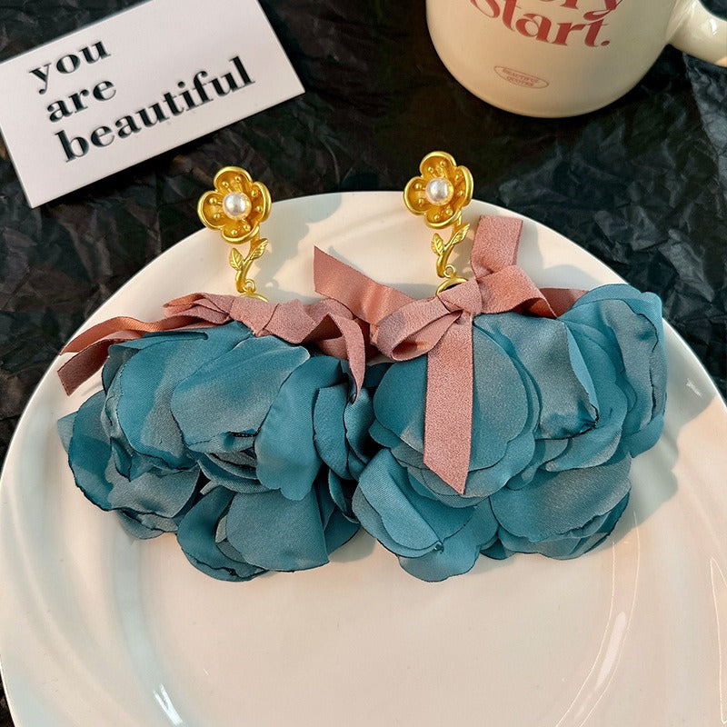 Pre Order:  Handmade Fabric Flower Earrings